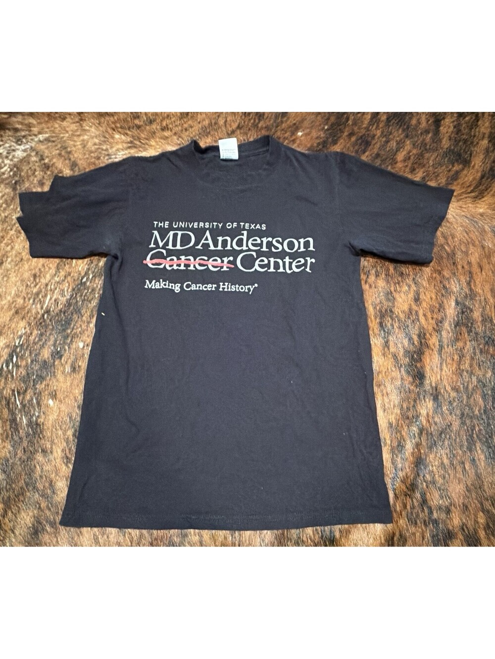 Vintage Late 90s/00s Anvil Tag MD Anderson "Making Cancer History" Tee Size S